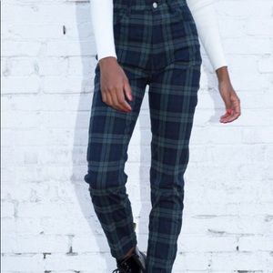 Navy Blue/Green Plaid Pants